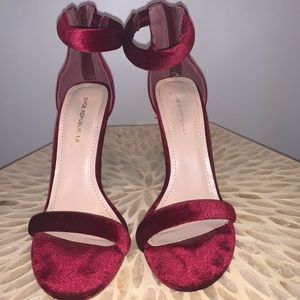 Plum velvet high heel